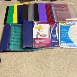 Colorful Binder and Sheet Protector Set Avery 1-31 Tab Table of Contents